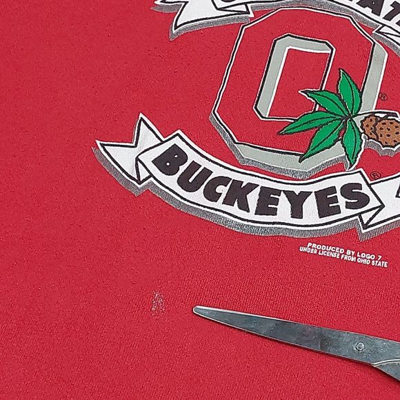 Vintage 90's Logo 7 Ohio State Buckeyes Red Crewneck Sweatshirt Size XL USA Made - Picture 3 of 9